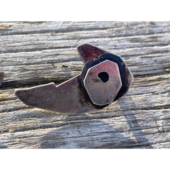 Vintage 1960s Modernist Machinist Style Sterling Silver Screw back earrings - Picture 9 of 12